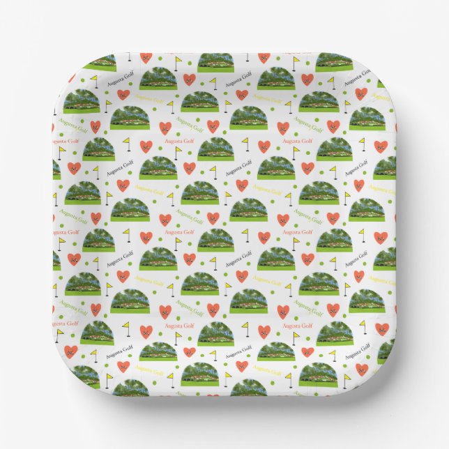 Assiettes En Carton Golf d'Augusta 12ème trou (Recto)