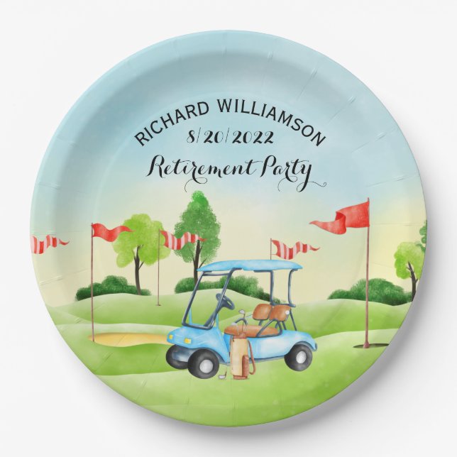 Assiettes En Carton Golf de la partie de retraite (Devant)