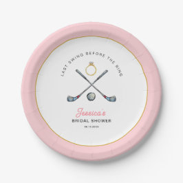 Assiettes En Carton Golf "Dernière balançoire avant l'anneau" Fête des
