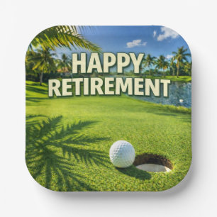 Assiettes En Carton Golf Floride thème Bonne Retraite