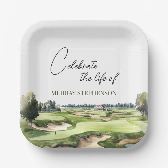 Assiettes En Carton Golf Golf Célébration De La Vie (Recto)