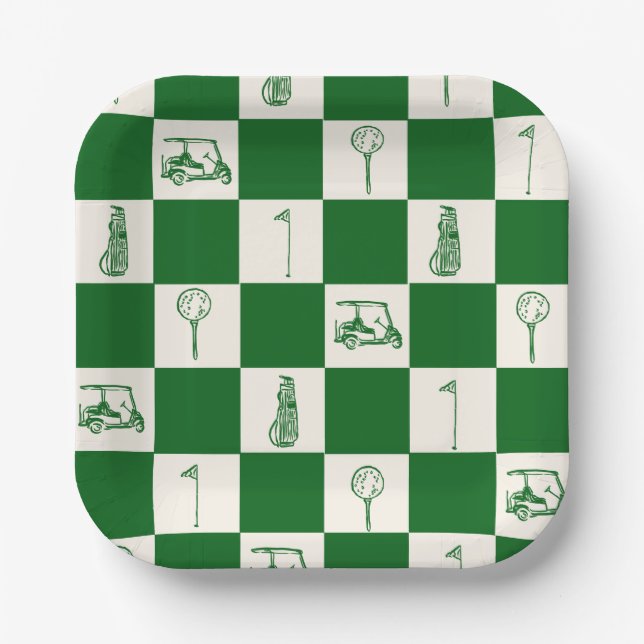 Assiettes En Carton Golf Par Tee (Recto)