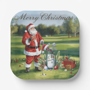 Assiettes En Carton Golf Par tee Christmas Thème pour Golfer