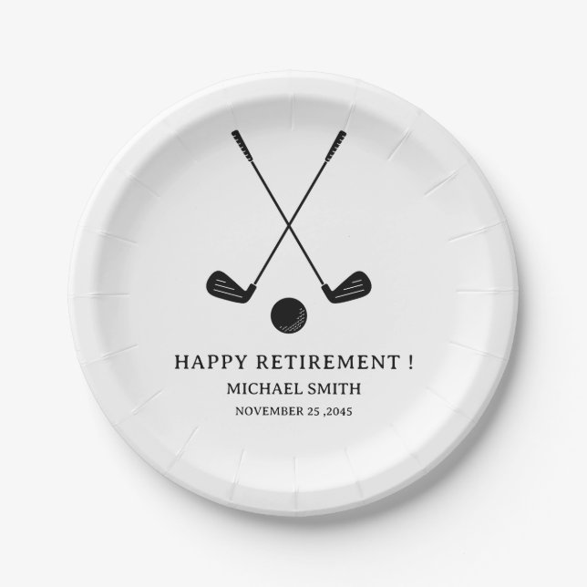 Assiettes En Carton Golf  Retirement Party  (Devant)