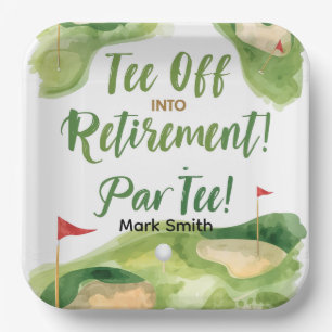 Assiettes En Carton GOLF RETRAITE Tee départ ParTee pour golfeur