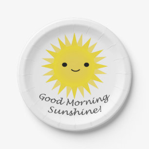 Assiettes En Carton Good Morning Sunshine Cute Kawaii Sun