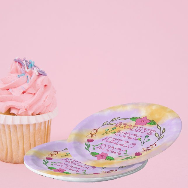 ASSIETTES EN CARTON GOODBYE 20XX HELLO 20XX (Créateur téléchargé)