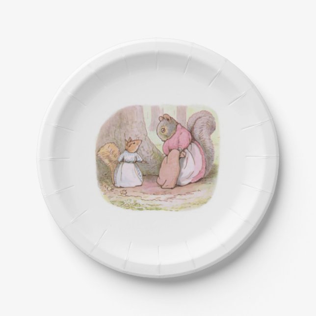 Assiettes En Carton Goody et Mme Hackee (écureuils) (Beatrix Potter) (Devant)