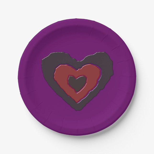 Assiettes En Carton Gothique Fondre Amour Coeur Papier Plaques (Devant)