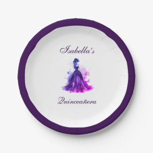 Assiettes En Carton Gothique Glam Quince robe violette