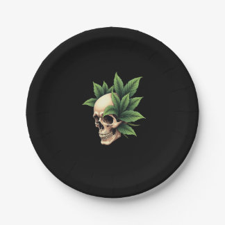 Assiettes En Carton Gothique Grunge Esthétique Crâne Feuille Tropicale