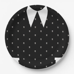 Assiettes En Carton Gothique Petite fille en robe noire Anniversaire