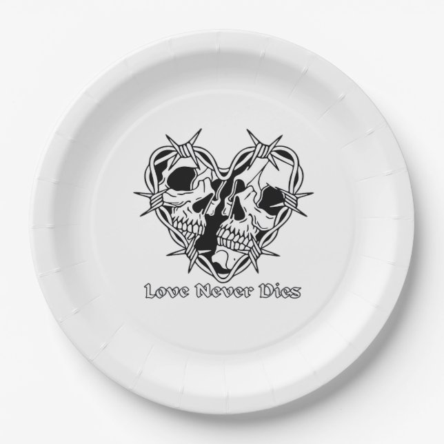 Assiettes En Carton Gothique romantique pour couples (Devant)