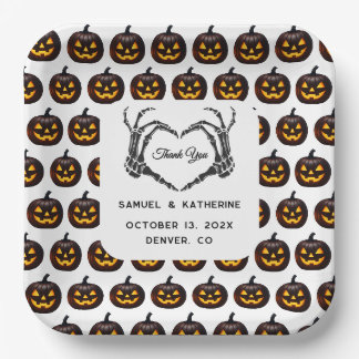 Assiettes En Carton Gothique Romantique Squelette main Halloween Maria