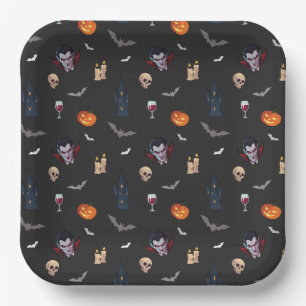 Assiettes En Carton 🧛 ♂️ Gothique Vampire Halloween Plaque en papie