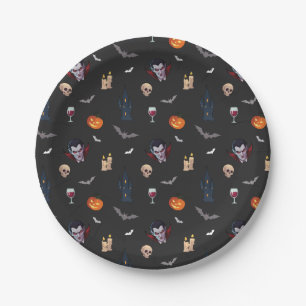 Assiettes En Carton 🧛 ‍ ♂️ Gothique Vampire Halloween Plaque en papie