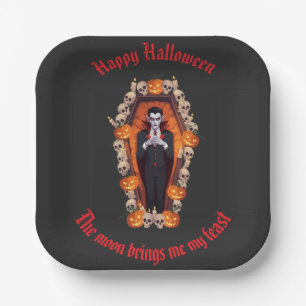 Assiettes En Carton 🧛 ♂️ Gothique Vampire Halloween Plaque en papie