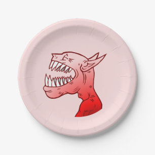 Assiettes En Carton Goule avec un beau rire