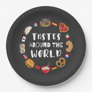 Assiettes En Carton Goûts à travers le monde