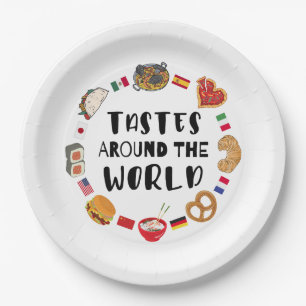 Assiettes En Carton Goûts à travers le monde