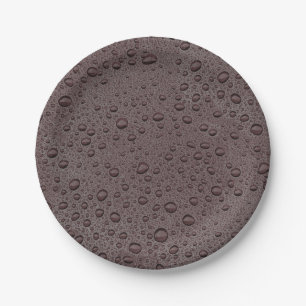 Assiettes En Carton gouttelettes d'eau marron