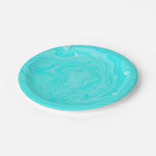 Assiettes En Carton Gouttes d'eau bleues Fête d'anniversaire Piscine d