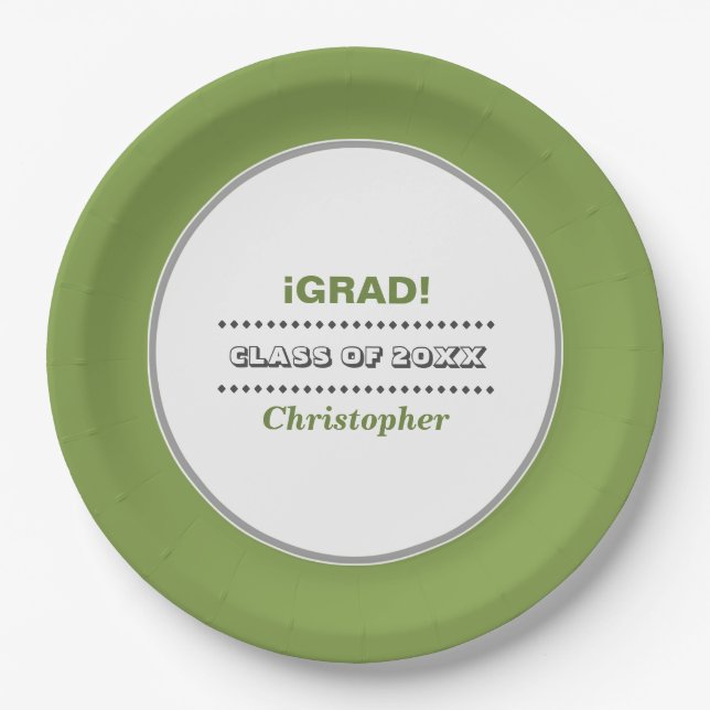 Assiettes En Carton Grad. Fête de graduation personnalisée (Devant)
