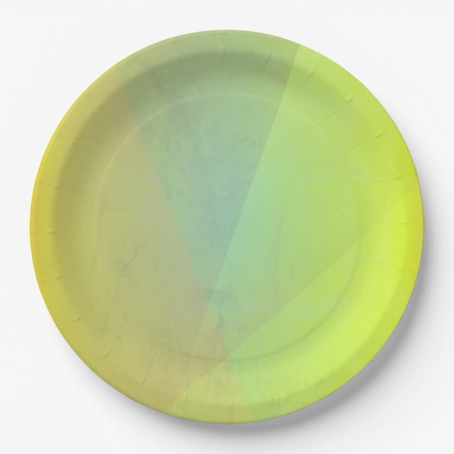 Assiettes En Carton Gradation géométrique jaune moderne (Devant)