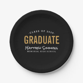 Assiettes En Carton Graduate moderne Parti de graduation personnalisée