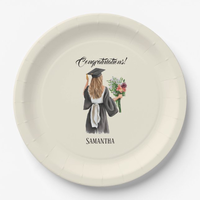 Assiettes En Carton Graduation de l'aquarelle personnalisée (12) (Devant)