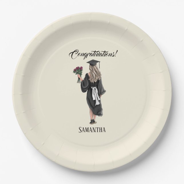 Assiettes En Carton Graduation de l'aquarelle personnalisée (3) (Devant)
