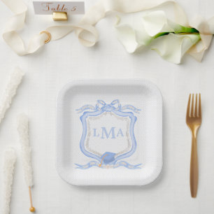 Assiettes En Carton Graduation du monogramme de Preppy Wedgewood