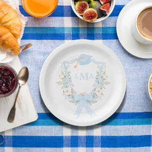 Assiettes En Carton Graduation En vichy Monogramme du sud de Preppy