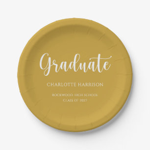 Assiettes En Carton Graduation Party Décontracté Script simple