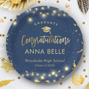 Assiettes En Carton Graduation personnalisée Classe personnalisée de 2