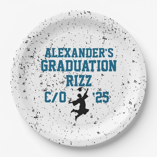 Assiettes En Carton Graduation Rizz (Devant)