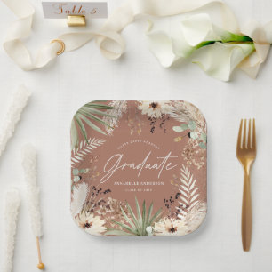 Assiettes En Carton Graduel moderne pampas herbe terre cuite élégant