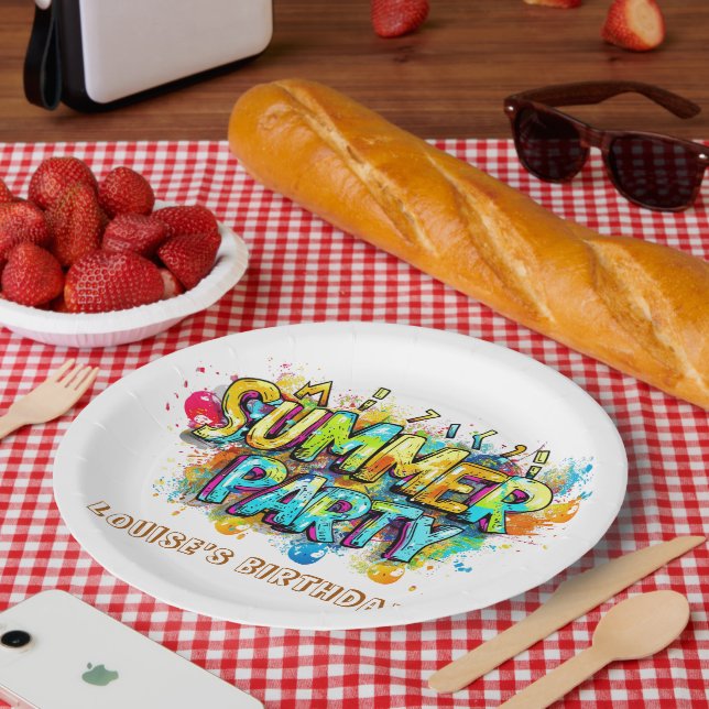 Assiettes En Carton Graffiti Style Summer Party (Pique-nique)
