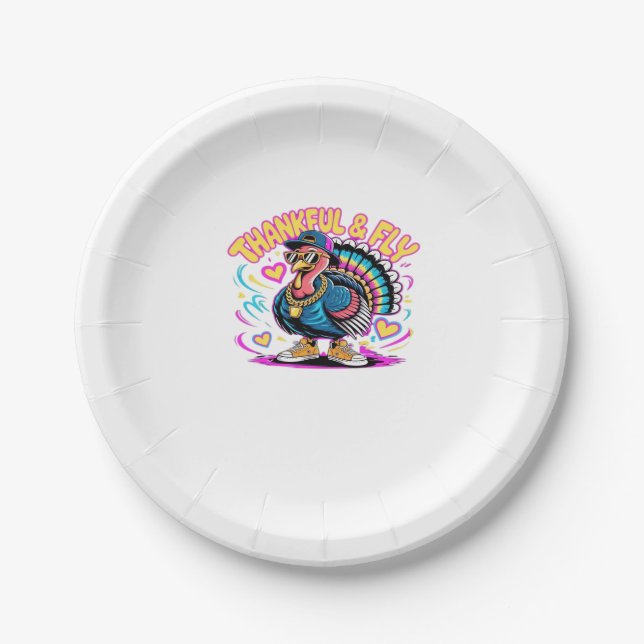 Assiettes En Carton Graffiti Turquie Vibes - Thankful & Fly Cartoon Ar (Devant)