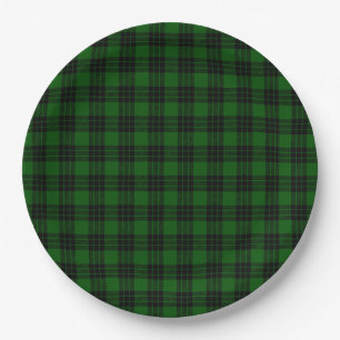 Assiettes En Carton Graham tartan vert noir plaid