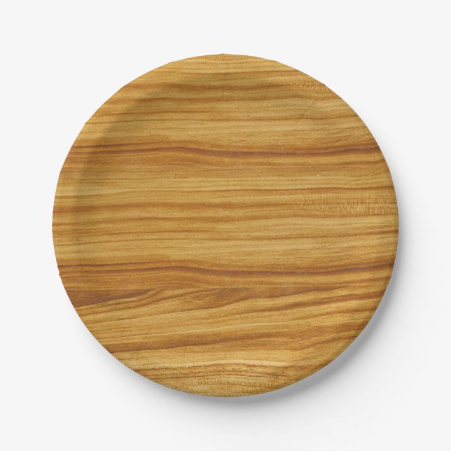 Assiettes En Carton Grain de bois clair (Devant)