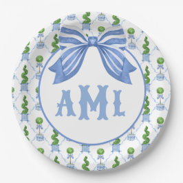 Assiettes En Carton Grand-millénaire Chinoiserie Monogram Topiary