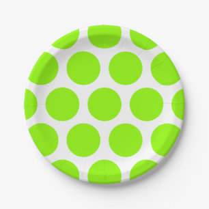 Assiettes En Carton Grand motif de pois : Vert clair
