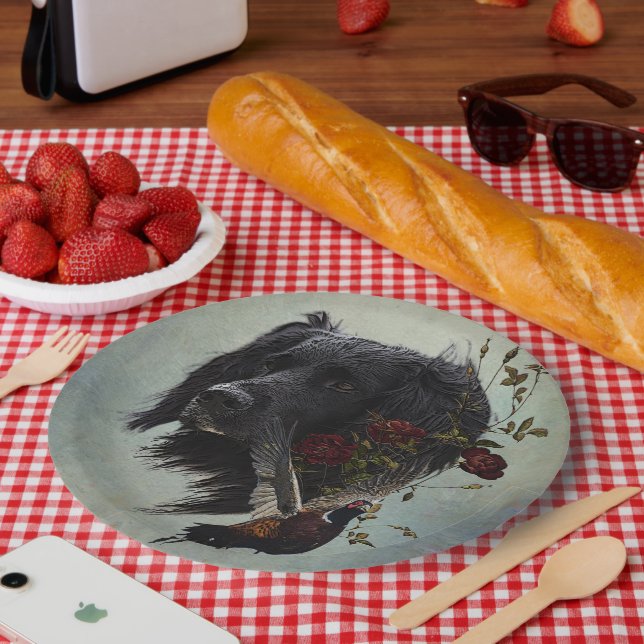 Assiettes En Carton Grand Munsterlander avec faisan (Pique-nique)