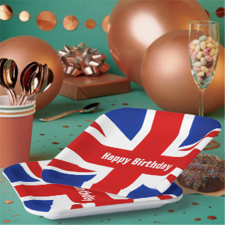Assiettes En Carton Grande-Bretagne Royaume-Uni British UK Drapeau