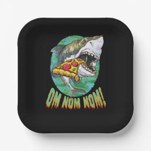 Assiettes En Carton Grande pizza de requin blanc