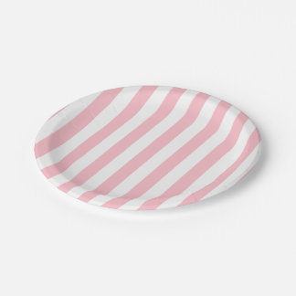 Assiettes En Carton Grandes dimensions rose et blanc