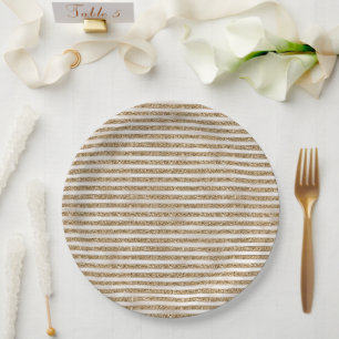 Assiettes En Carton Grandes perles glam or