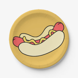 Assiettes En Carton Grandes plaques de papier de chien chaud