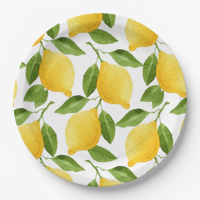 Assiettes En Carton Grandes plaques en papier citron (Devant)